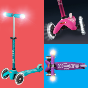 Mini Micro Deluxe Magic cu ghidon si roti luminoase